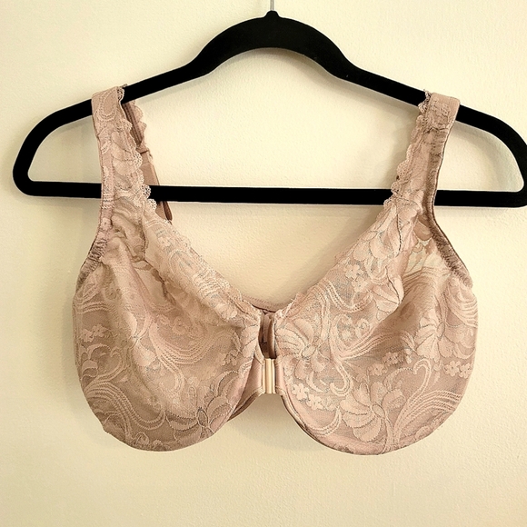 Glamorise WonderWire Front-Closure Stretch Lace Bra - Sz 36DD US/UK - Picture 2 of 11